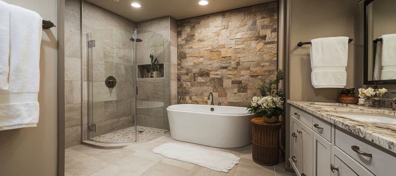 Natural Stone Accents in Bathroom